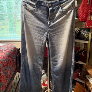 Chic Sweatpants Wide Leg Blue Jeans for Women by Mila Rosabella